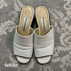 Etienne Aigner Women's White Slide Sandals Standard Size 7M Wedge Heel Casual